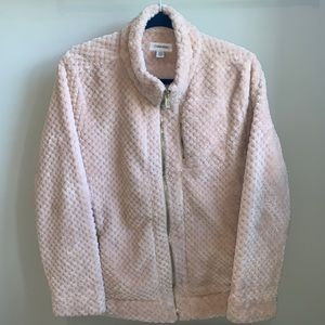 CALVIN KLEIN Fuzzy light pink zip up